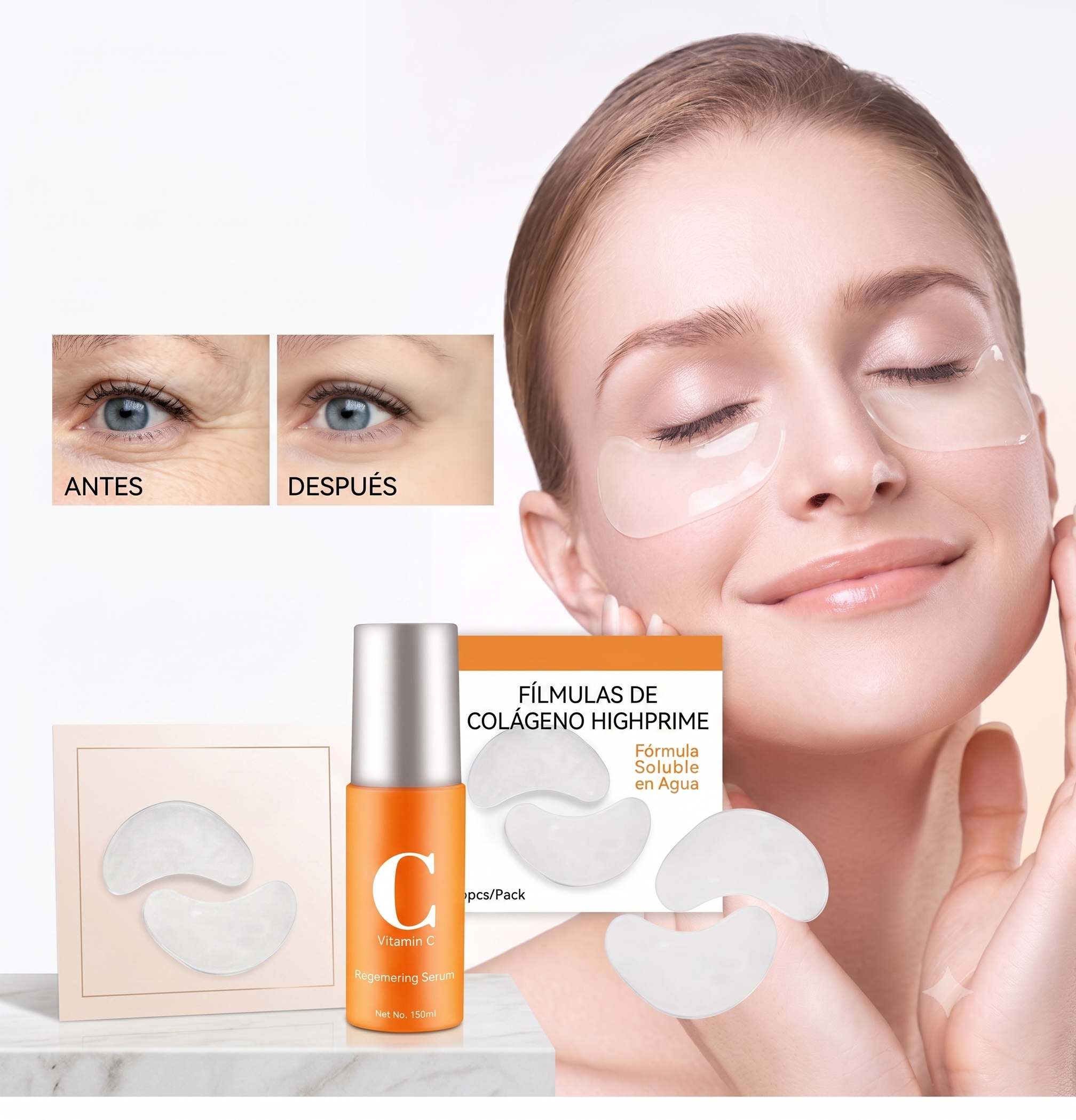 Set de Almohadillas y Gel Hidratante con Colágeno